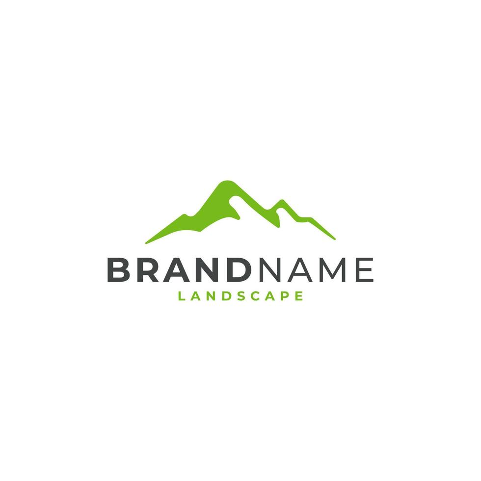 minimalistische landschap heuvels bergtoppen logo vector ontwerp inspiratie