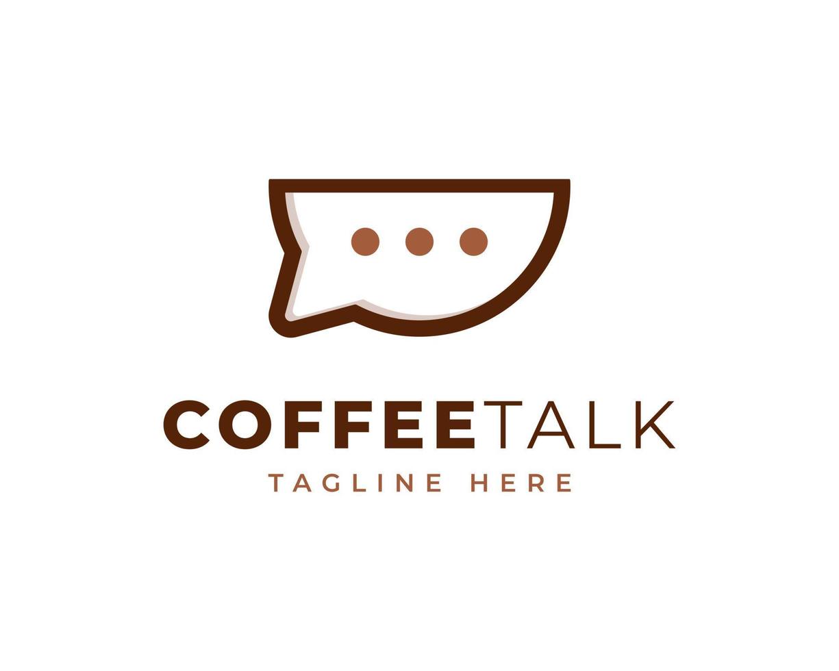 koffie praten logo vector ontwerp inspiratie
