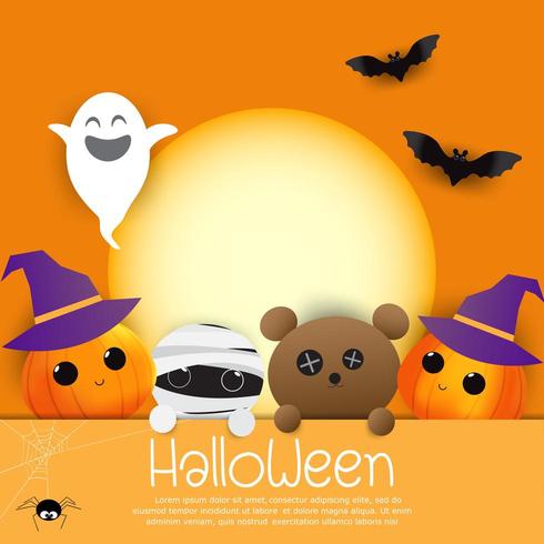 Halloween karakter achtergrond vector