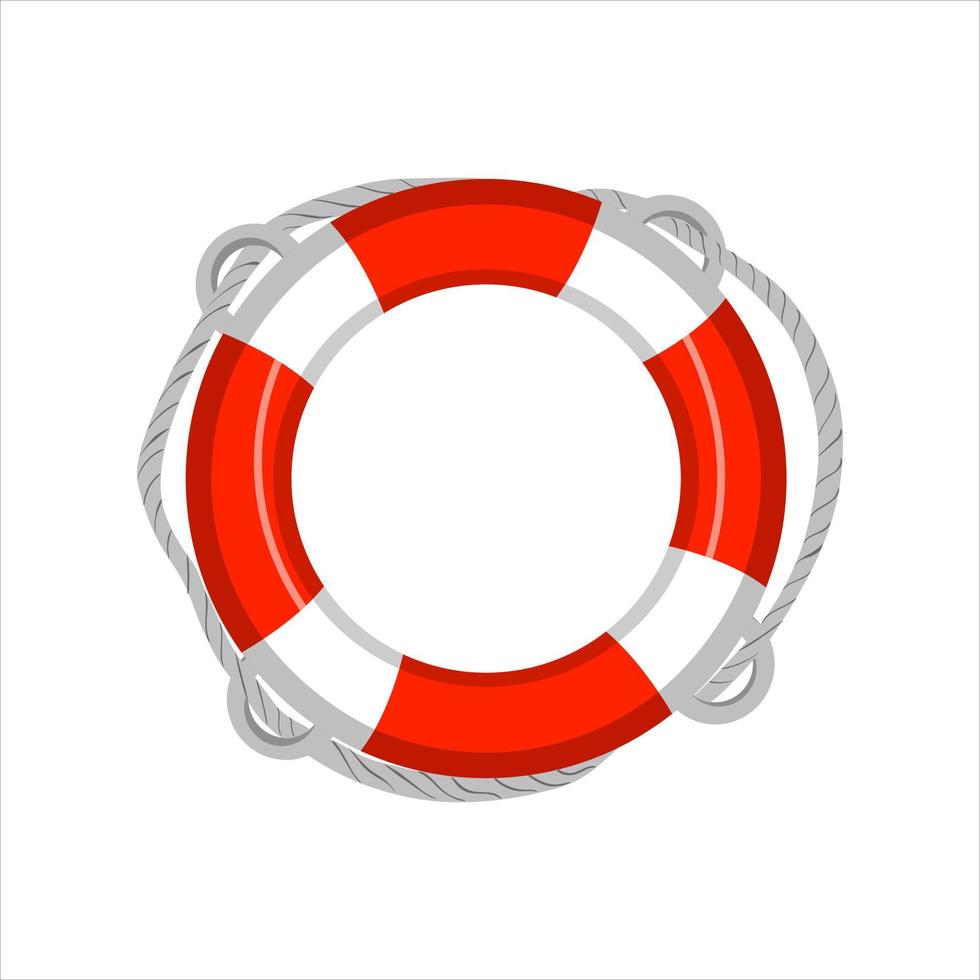 illustratie reddingsboei rood met wit vector