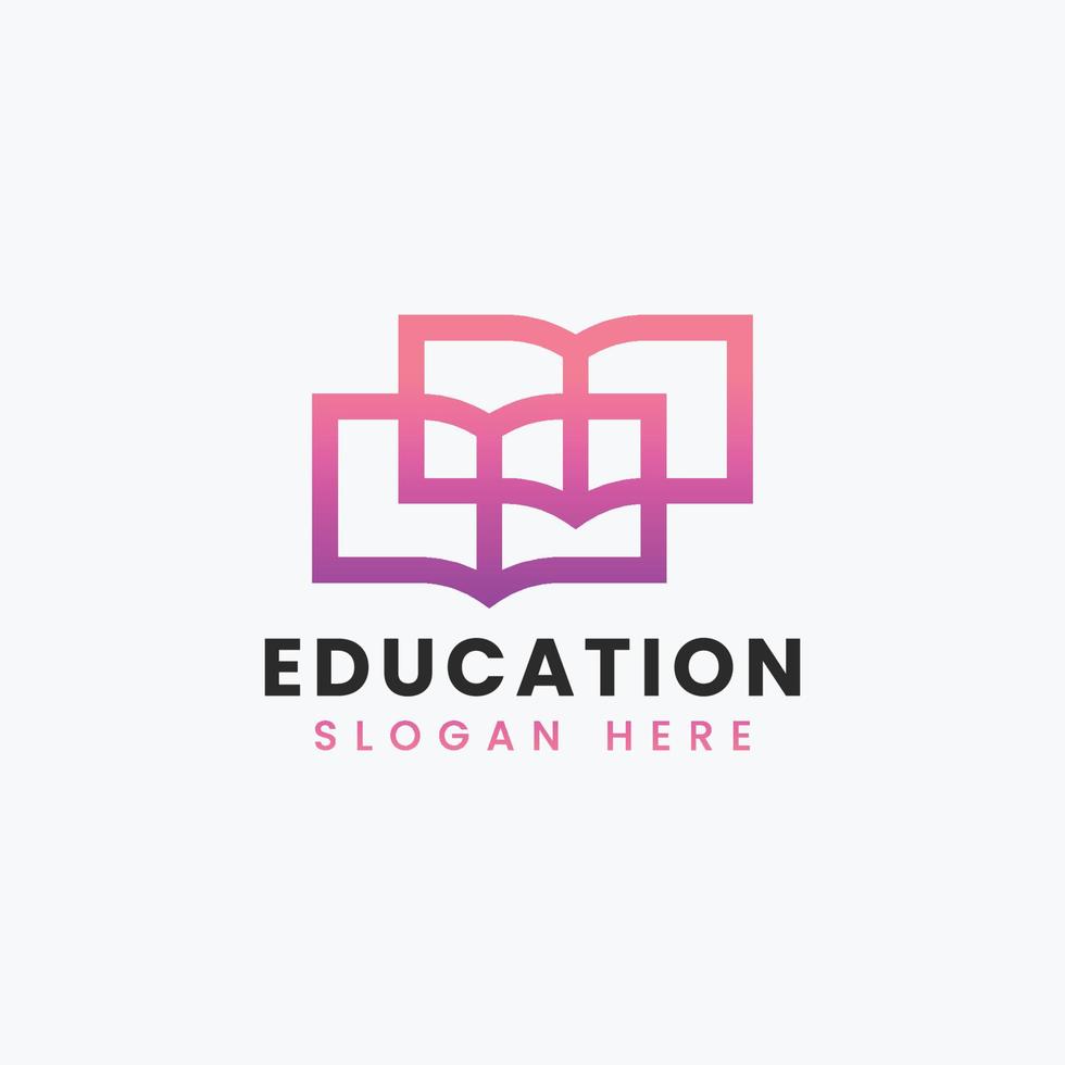 abstract modern educatief logo-ontwerp, kleurrijk gradiëntonderwijs-logo-ontwerp vector