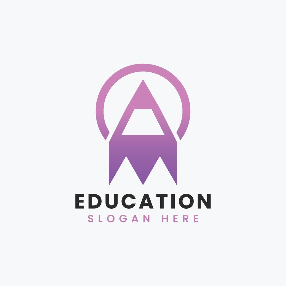 abstract modern educatief logo-ontwerp, kleurrijk gradiëntonderwijs-logo-ontwerp vector