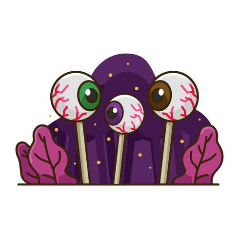 halloween oog snoep set vector