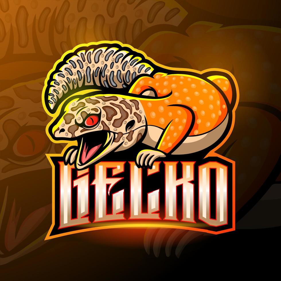 luipaard gekko mascotte esport logo ontwerp vector