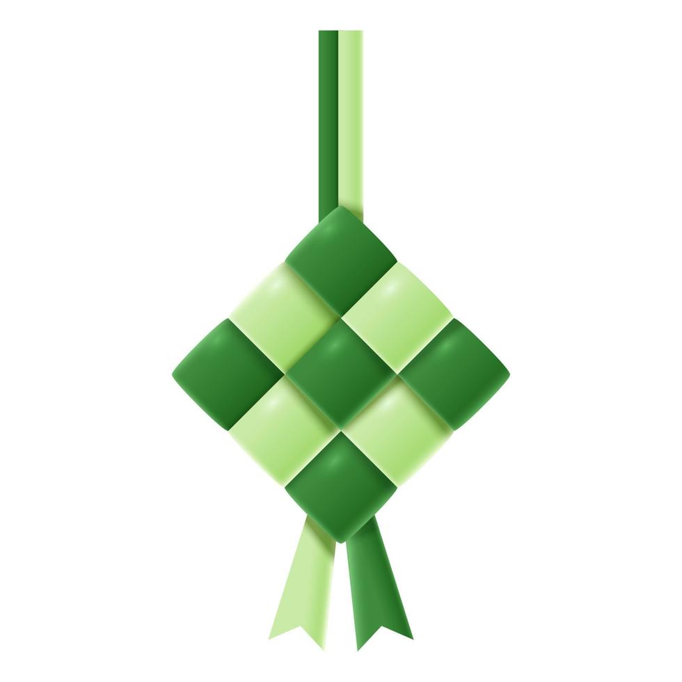 3d illustratie van ketupat. vector illustratie