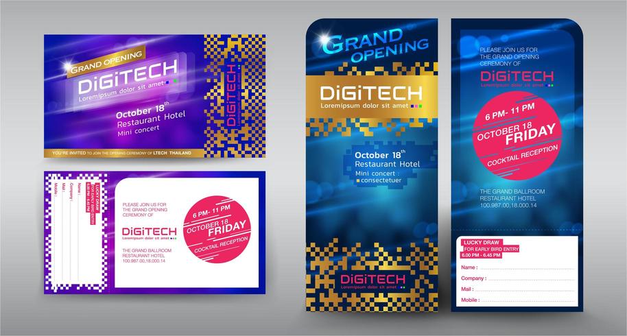 Set evenement brochures en kaarten vector