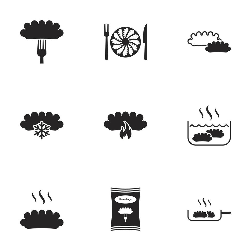 pictogrammen voor thema knoedels. witte achtergrond vector