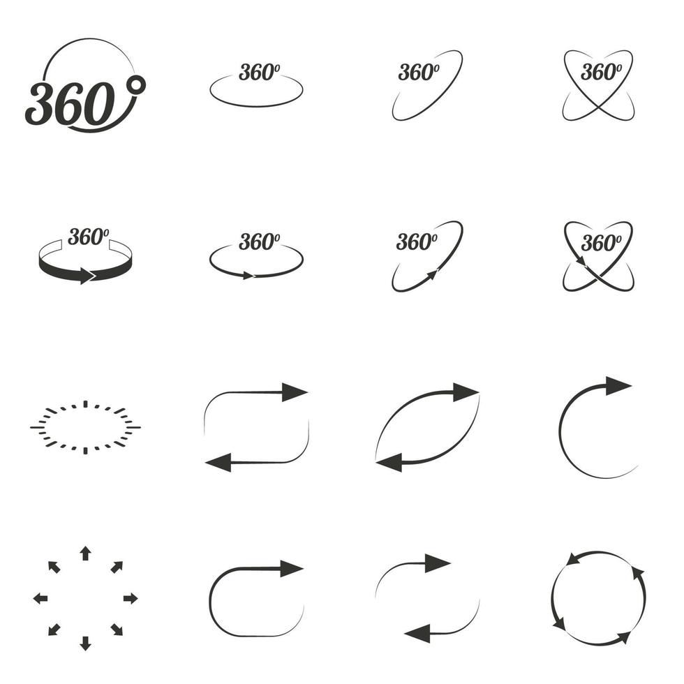 vectorillustratie op het thema hoek 360 graden teken vector