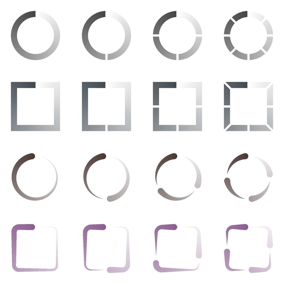 interface preloaders ontwerp elementen pictogrammen op witte achtergrond vector