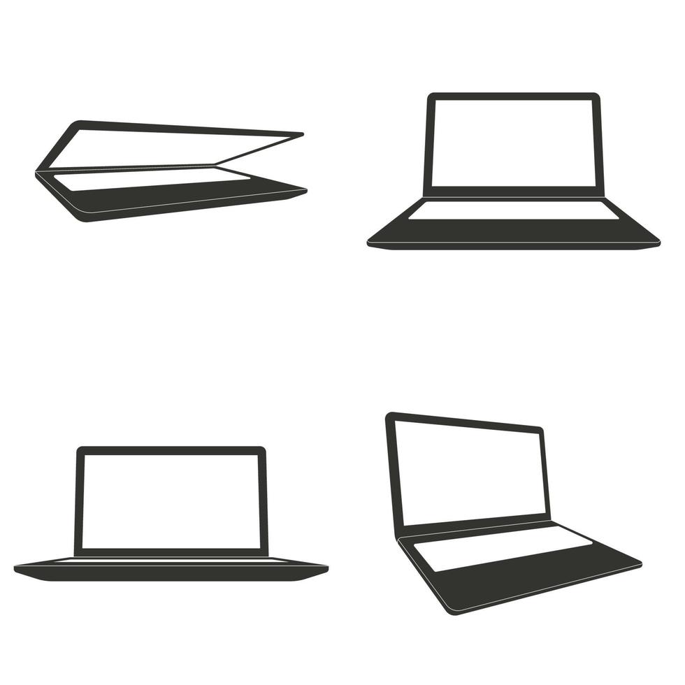 moderne glanzende laptop geïsoleerd op witte vector