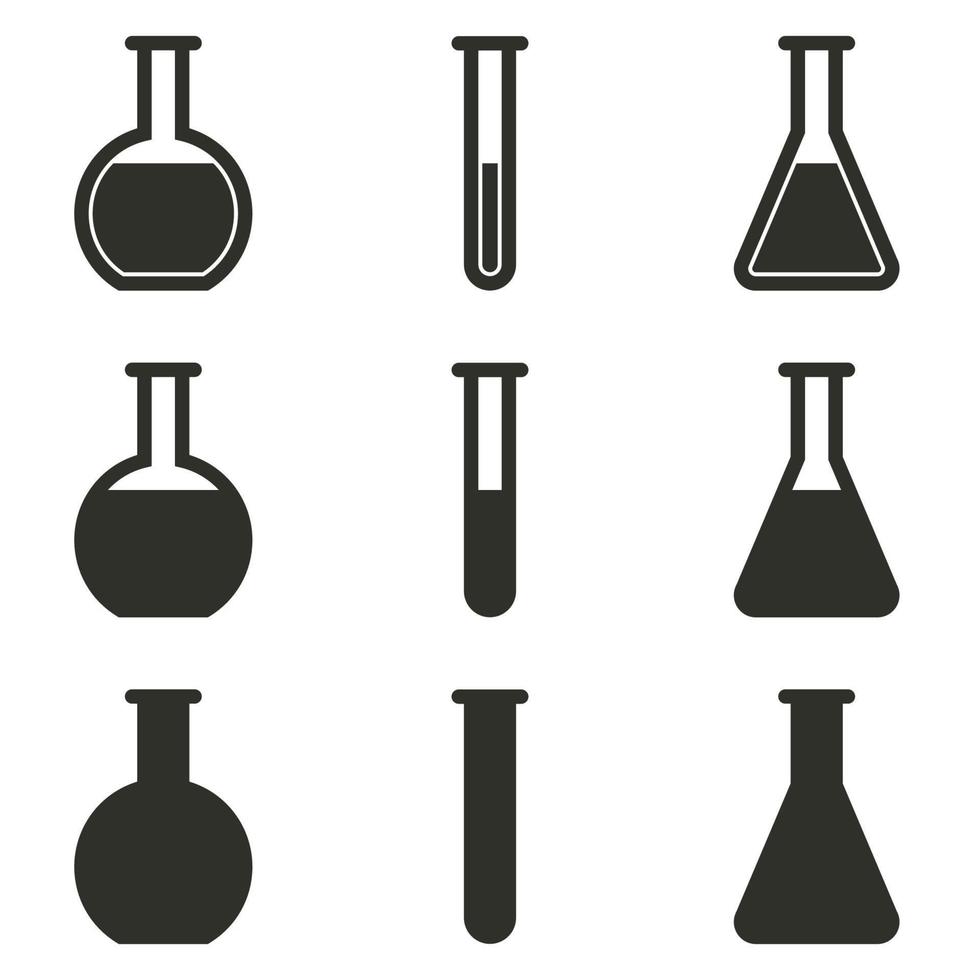 vectorillustratie op het thema chemie, kolf vector