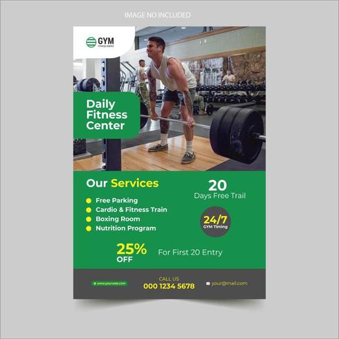 Gym Advertentie Flyer Design vector