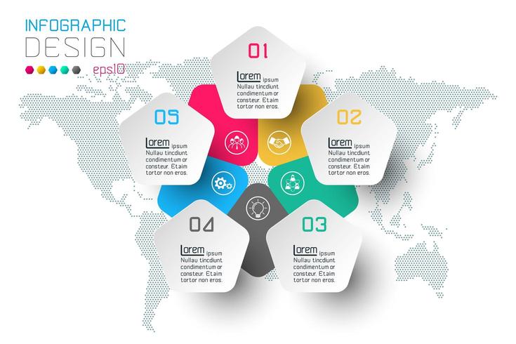 Zakelijke stap opties en abstracte infographics aantal optiesjabloon. vector