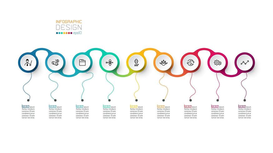 Cirkel label infographic vector kunst.