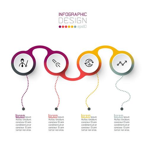 Cirkel label infographic vector kunst.