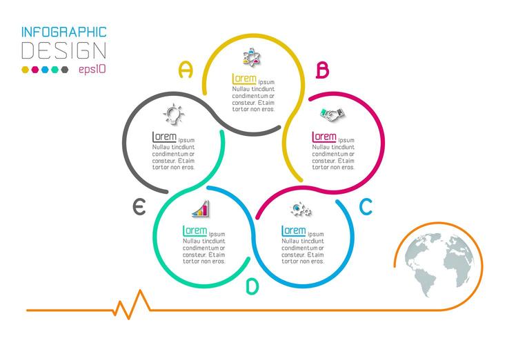 Zakelijke stap opties en abstracte infographics aantal optiesjabloon. vector