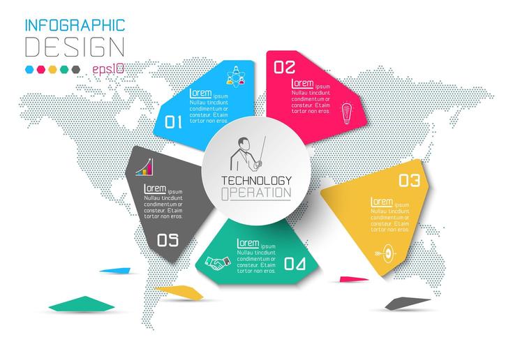 Zakelijke stap opties en abstracte infographics aantal optiesjabloon. vector