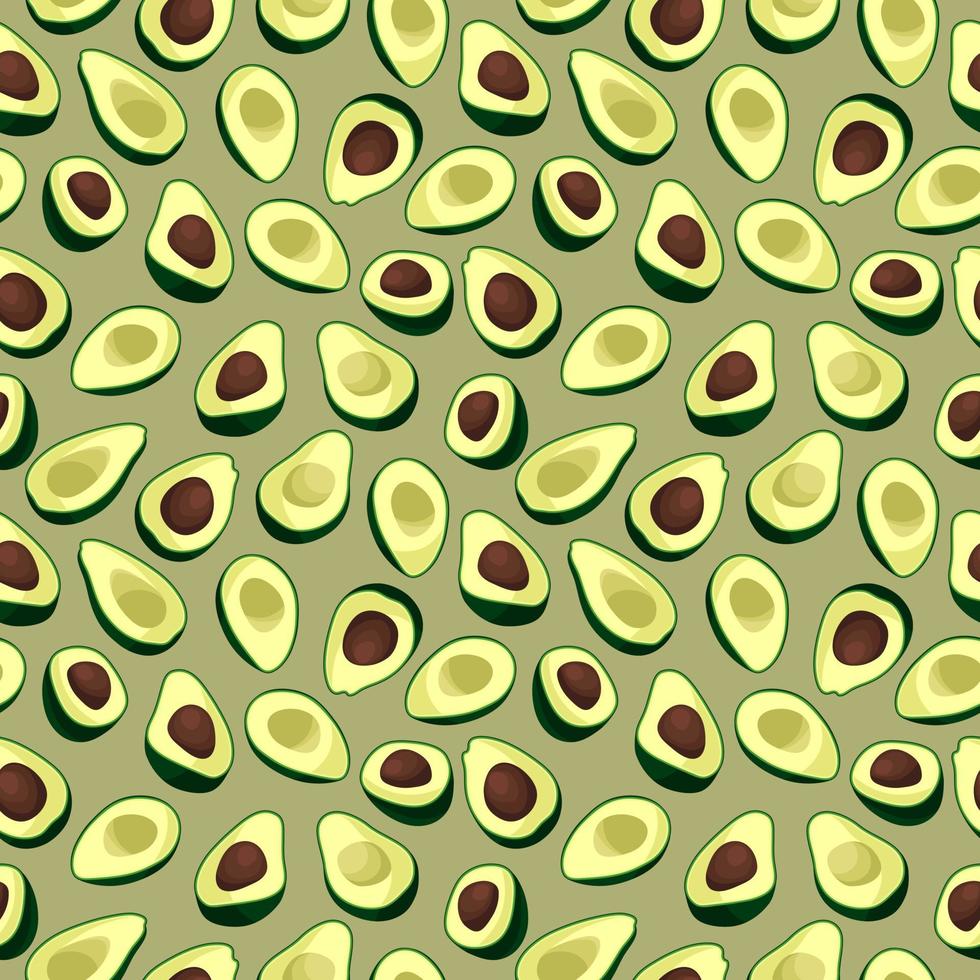 vector naadloze patroon van avocado helften, abstracte achtergrond, behang. natuurlijke biologische voeding illustratie, sappig fruit