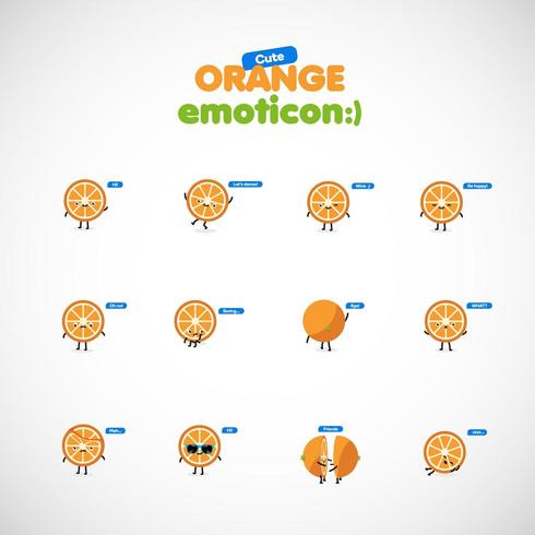 Leuke oraneg emoticon, vectorillustratie vector