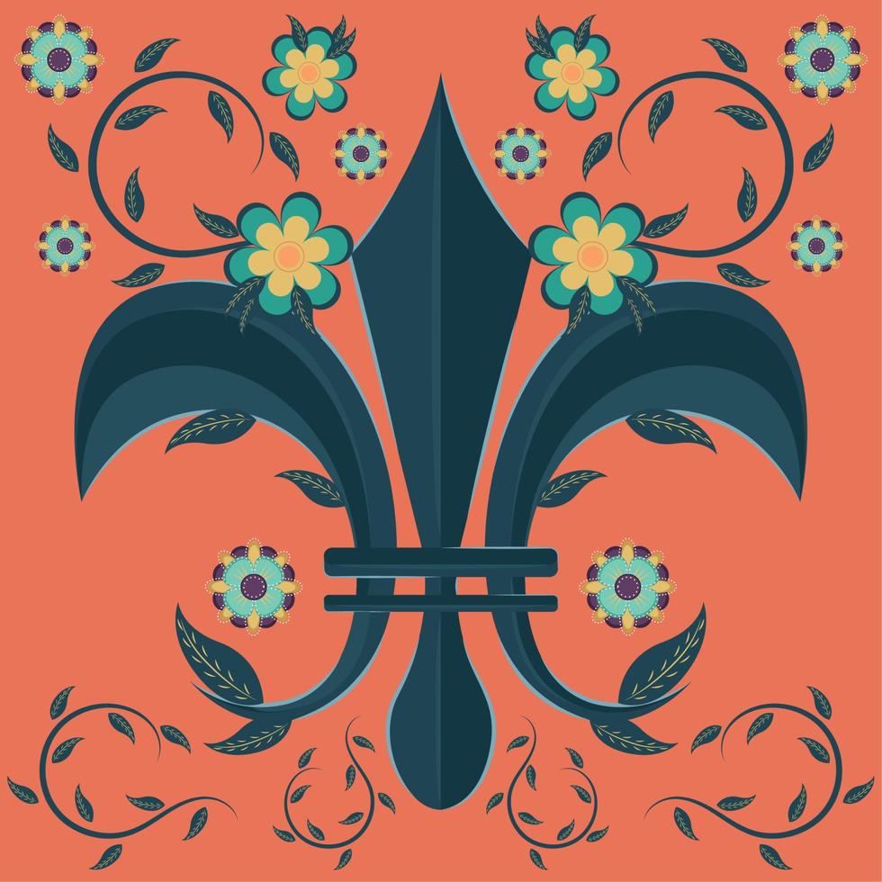 fleur de lis. middeleeuwse heraldiek decoratie - vector