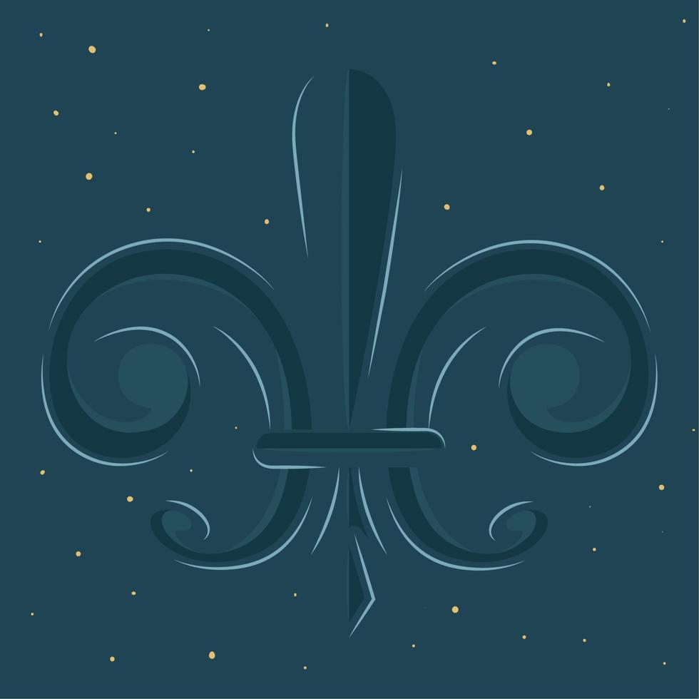 fleur de lis. middeleeuwse heraldiek decoratie - vector