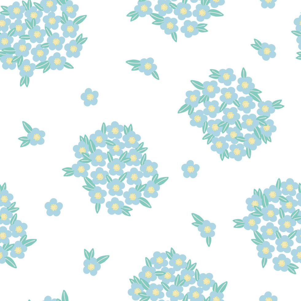 eenvoudige pastelkleurige blauwe bloem naadloze patroon vlakke stijl vectorillustratie, symbool van de lente, gezellig huis, lente paasvakantie viering decor, sieraad voor textiel, stoffen vector