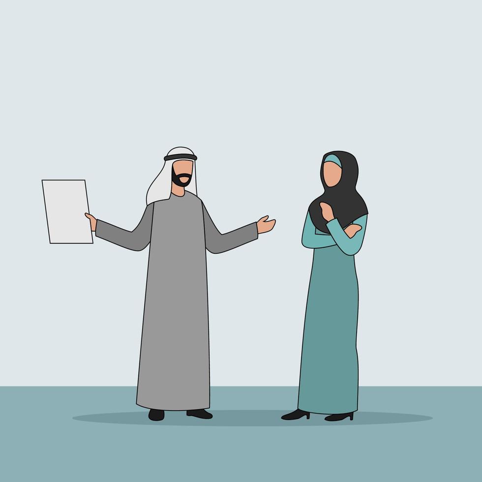 Arabische zakelijke tekens vectorillustratie - zakelijke discussie vector
