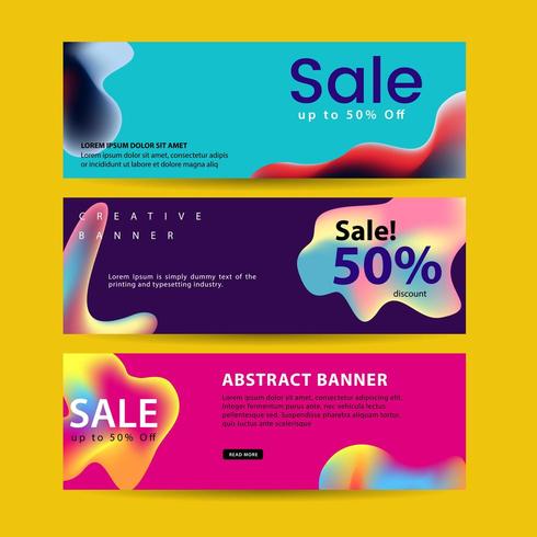 Set van abstracte moderne grafische vloeibare banners vector