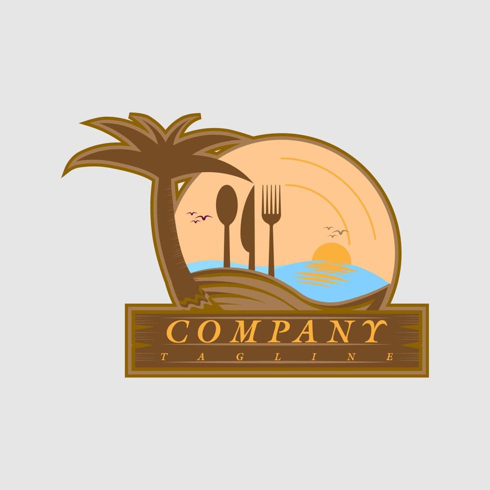 strand restaurant logo vector
