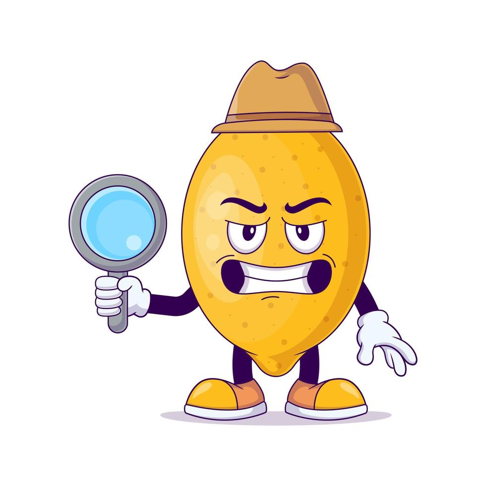 detective citroen cartoon mascotte karakter vector