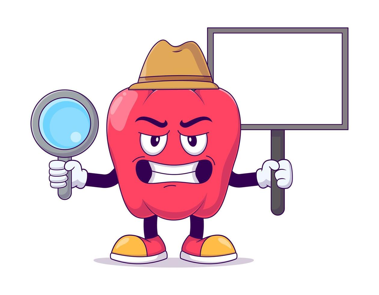 detective rode paprika stripfiguur mascotte vector