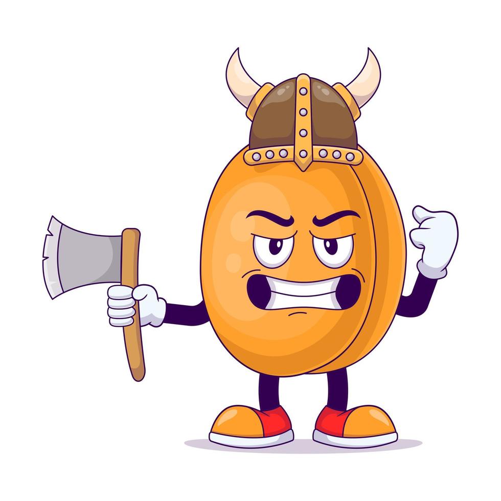 viking perzik cartoon mascotte karakter vector