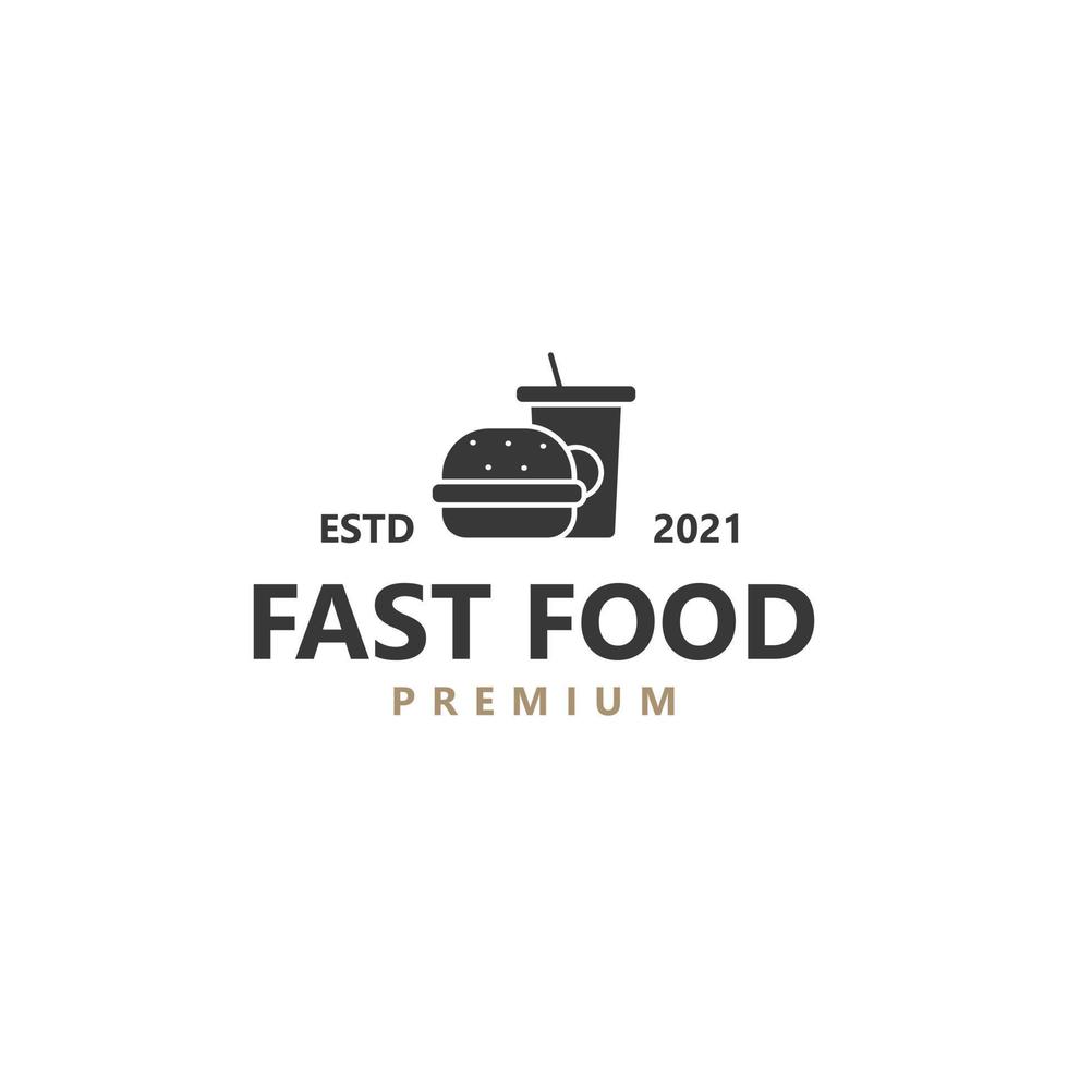 fast food pictogram teken symbool hipster vintage logo vector