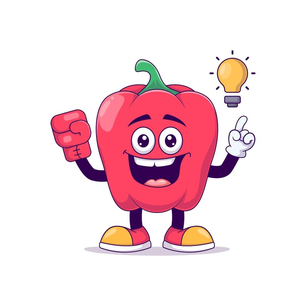 boksen rode paprika stripfiguur mascotte vector