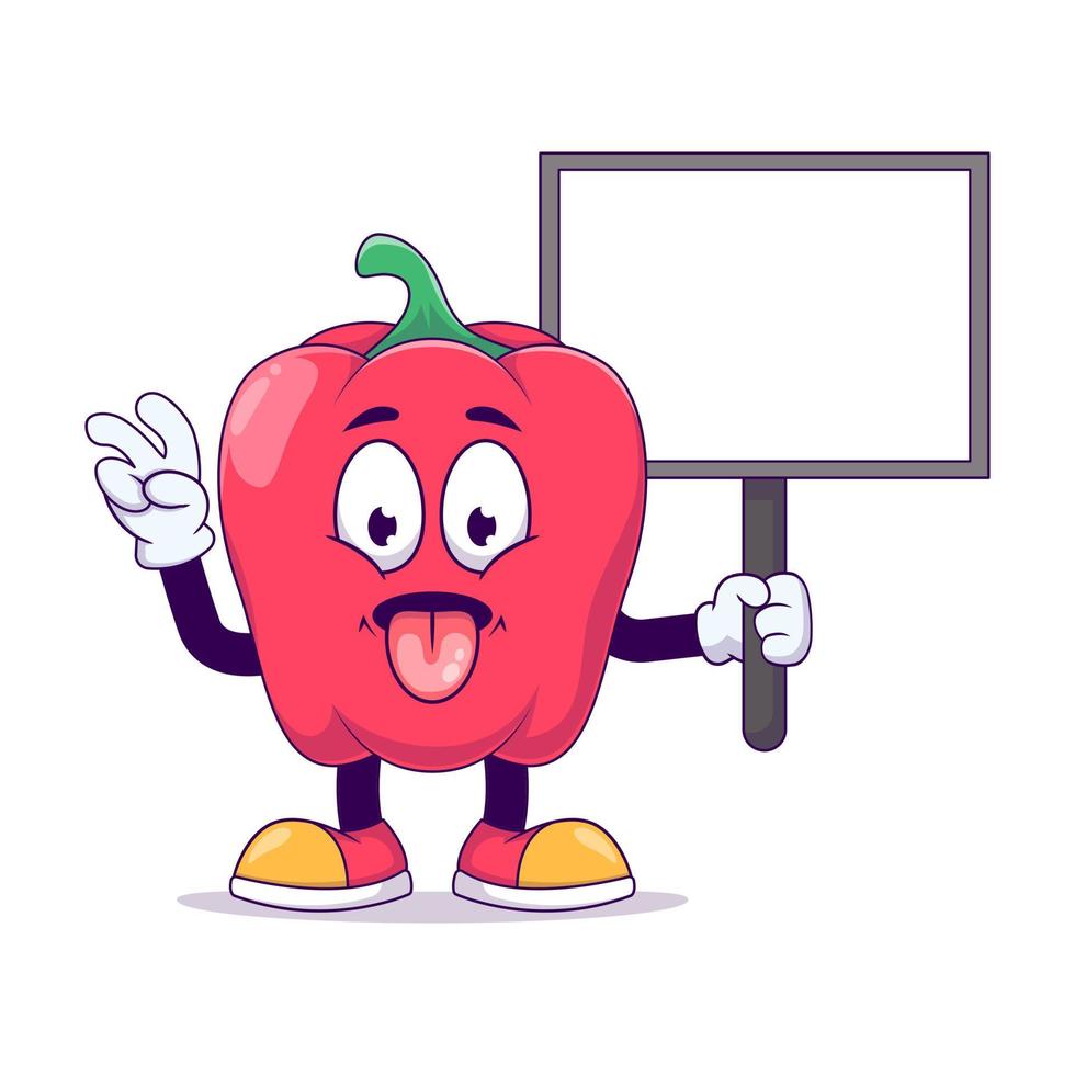 toon roze tong rode paprika cartoon vector