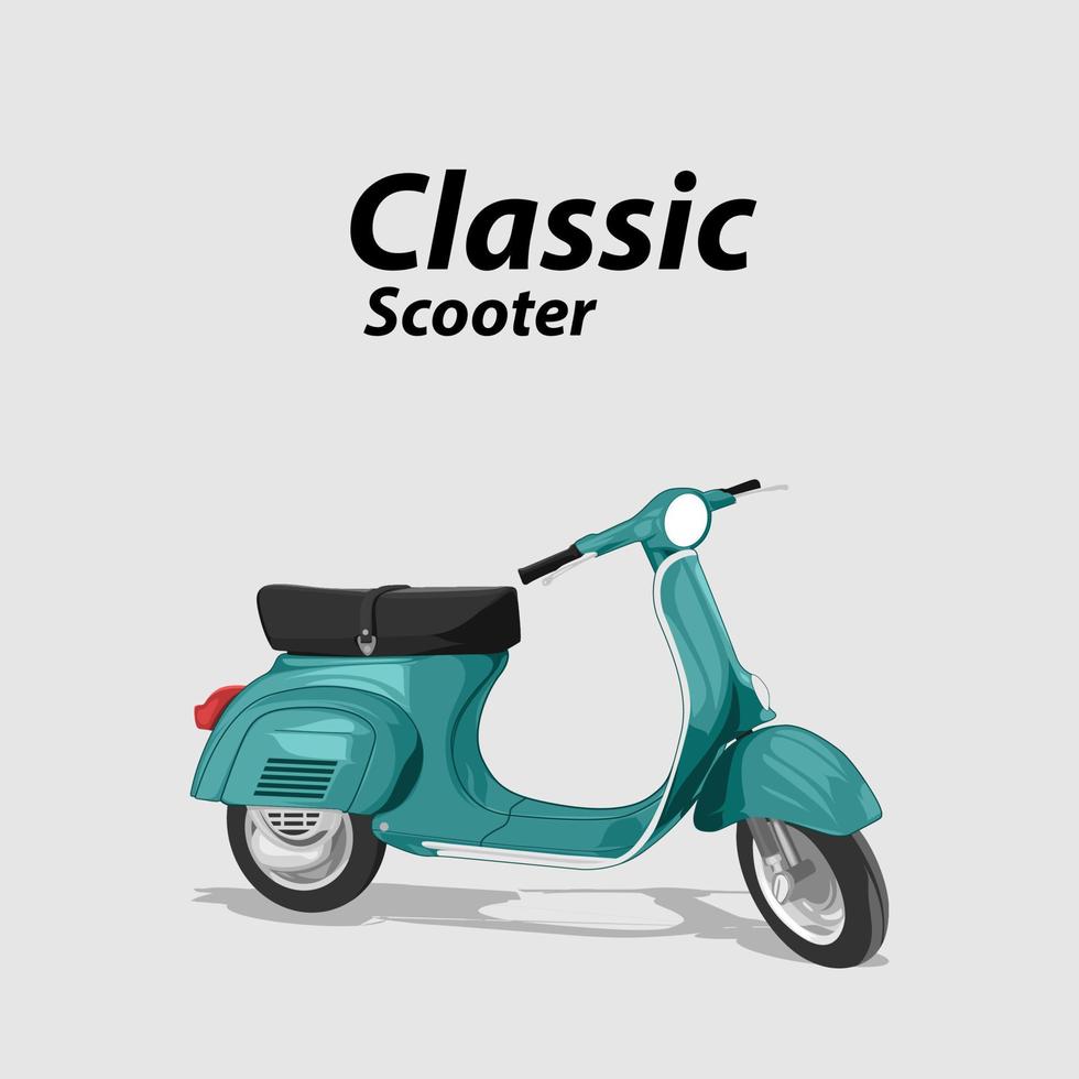 klassieke scooterfiets vector