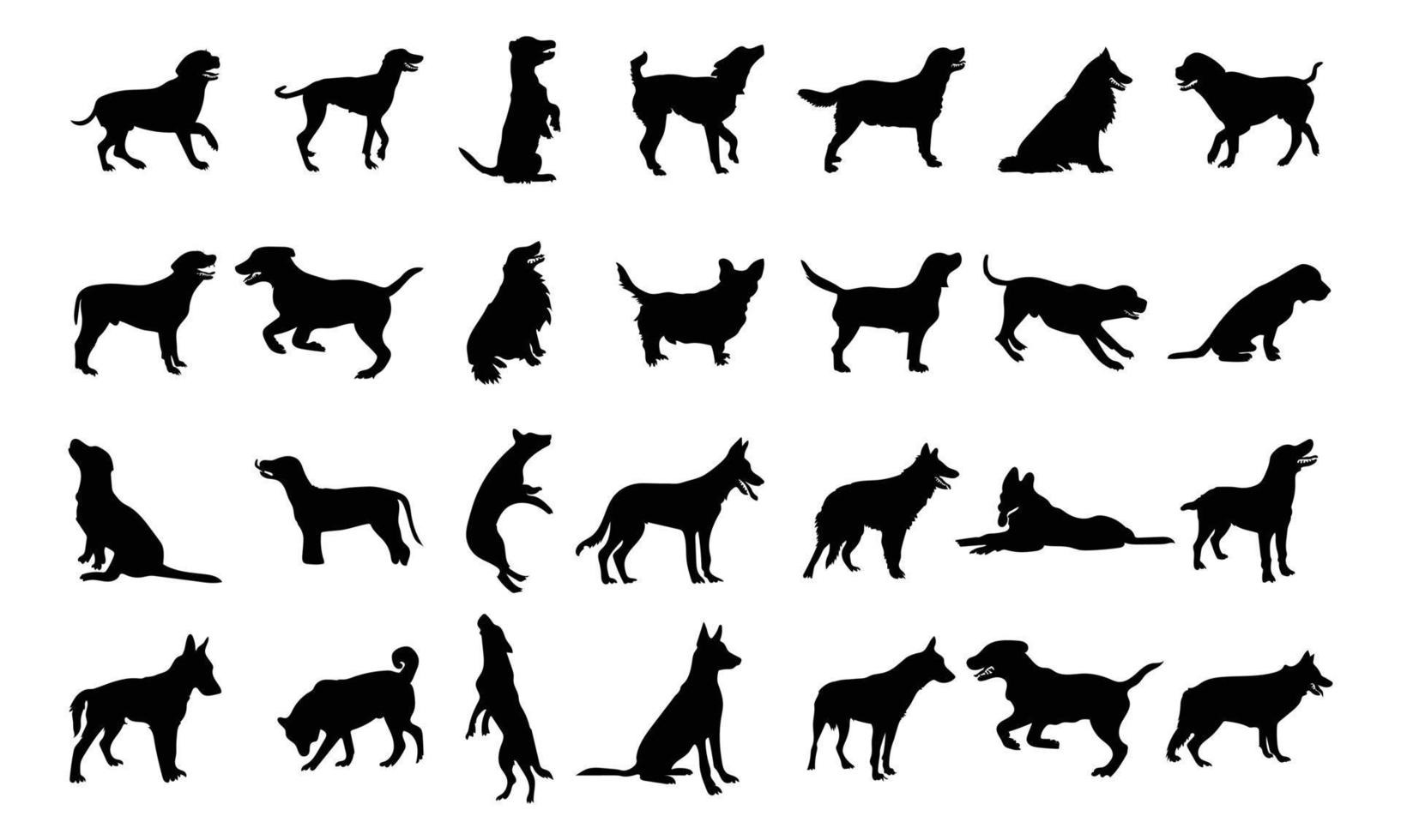 vector silhouet van een hond op een witte achtergrond.