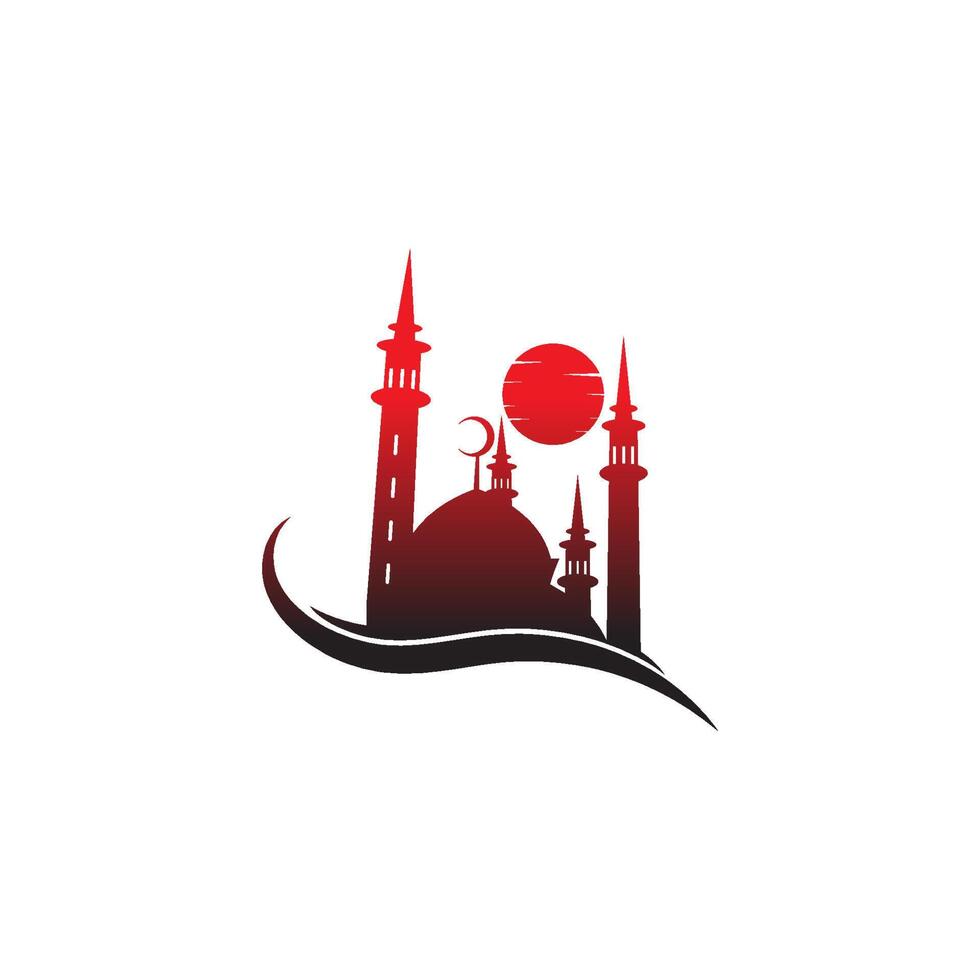 islamitisch logo, moskee pictogram vector ontwerpsjabloon