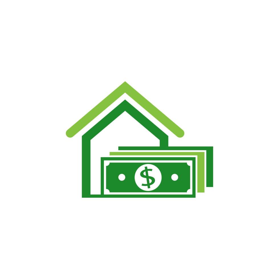 huis geld logo pictogram ontwerp vectorillustratie vector