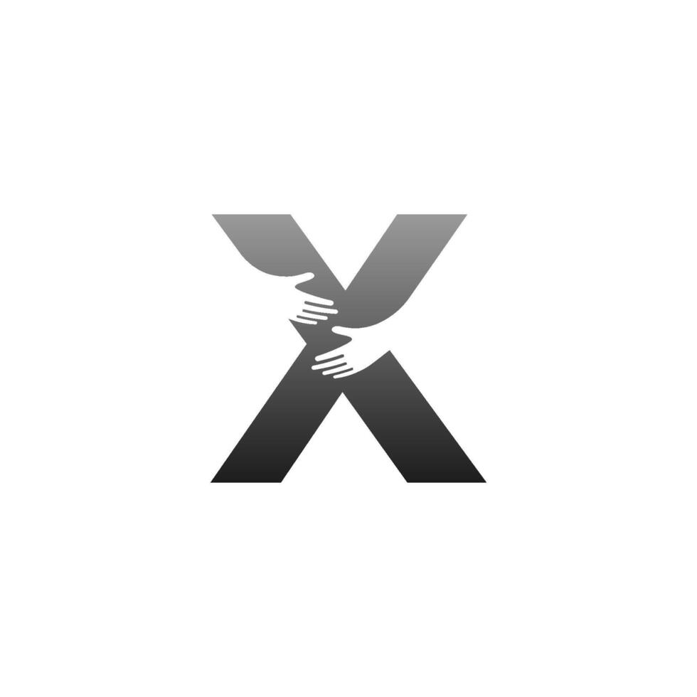 letter x logo icoon met hand ontwerp symbool sjabloon vector