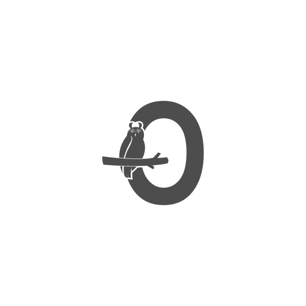 letter o logo pictogram met uil pictogram ontwerp vector