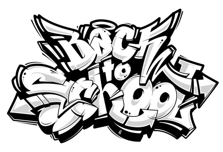 Terug naar school Graffiti belettering vector