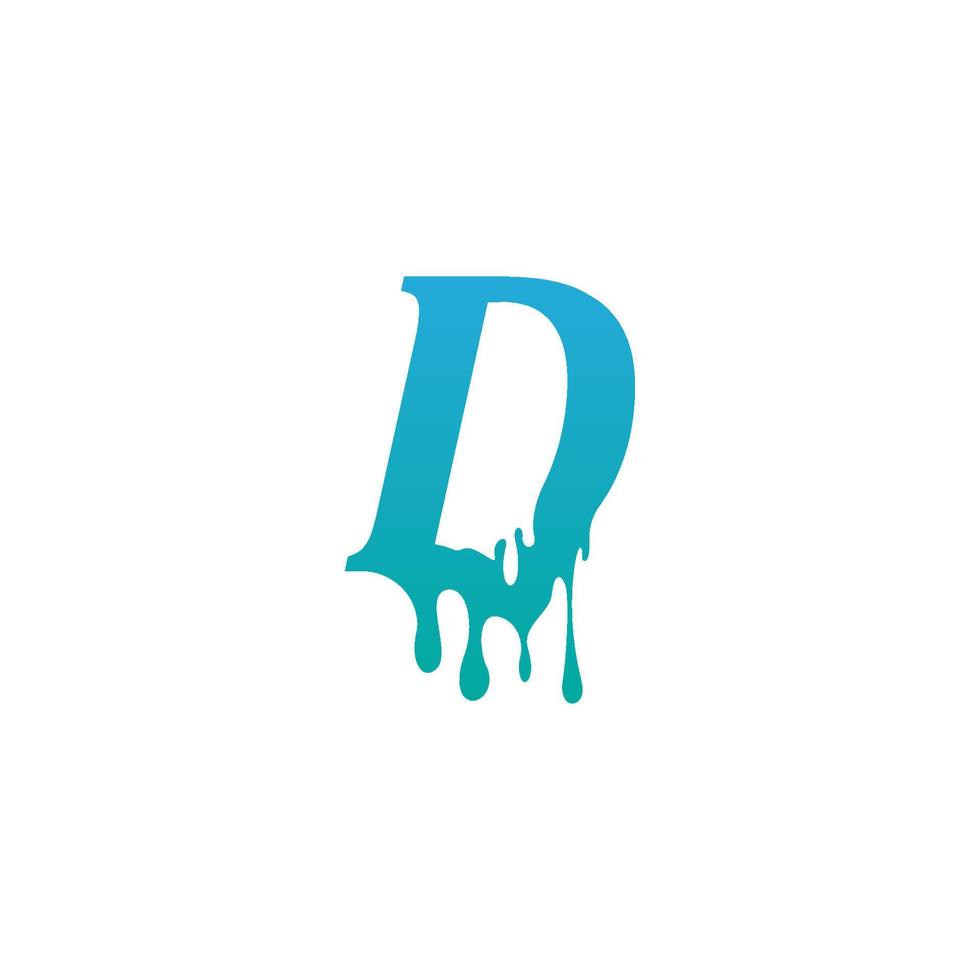 smeltende letter d pictogram logo ontwerpsjabloon vector