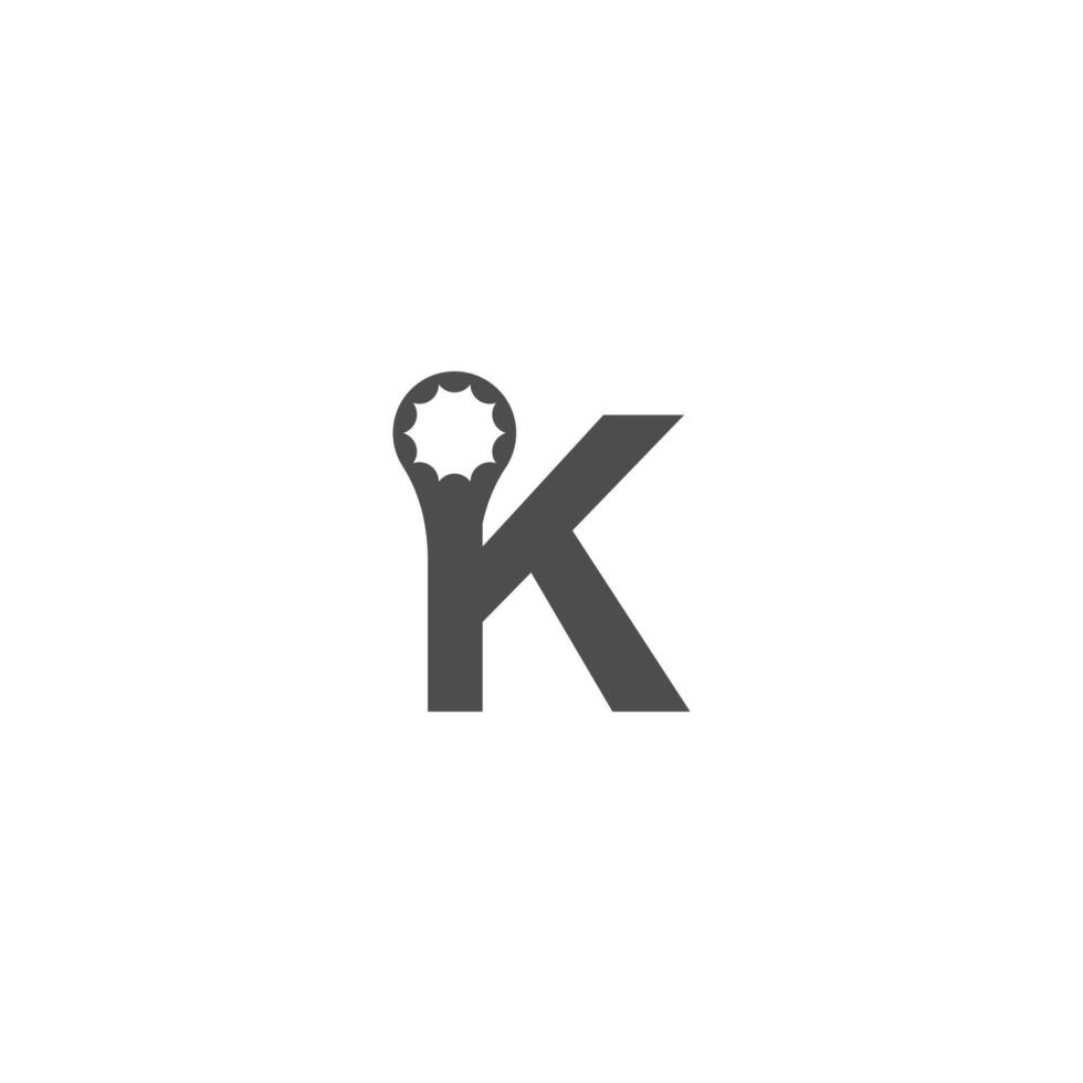 letter k logo icoon met moersleutel ontwerp vector