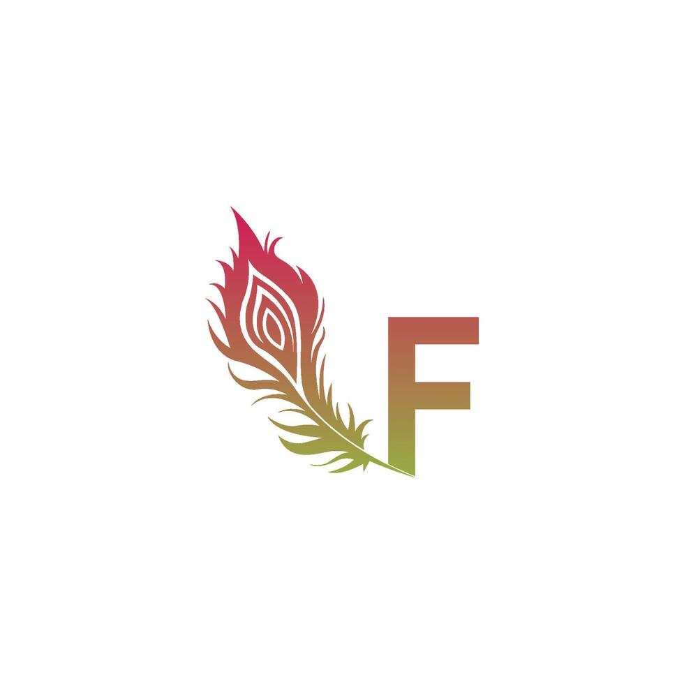 letter f met veer logo pictogram ontwerp vector