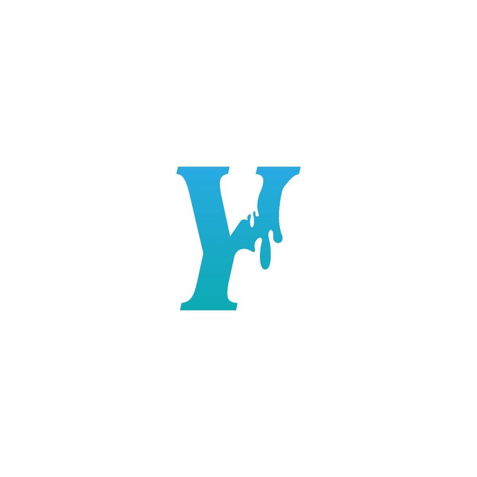 smeltende letter y pictogram logo ontwerpsjabloon vector