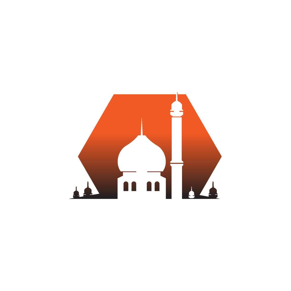 islamitisch logo, moskee pictogram vector ontwerpsjabloon