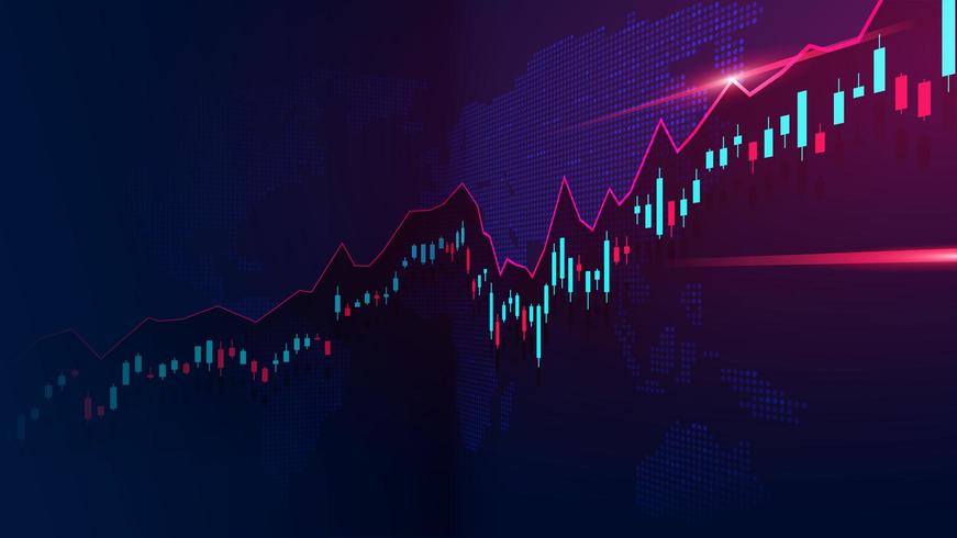 Aandelenmarkt of forex trading grafiek vector