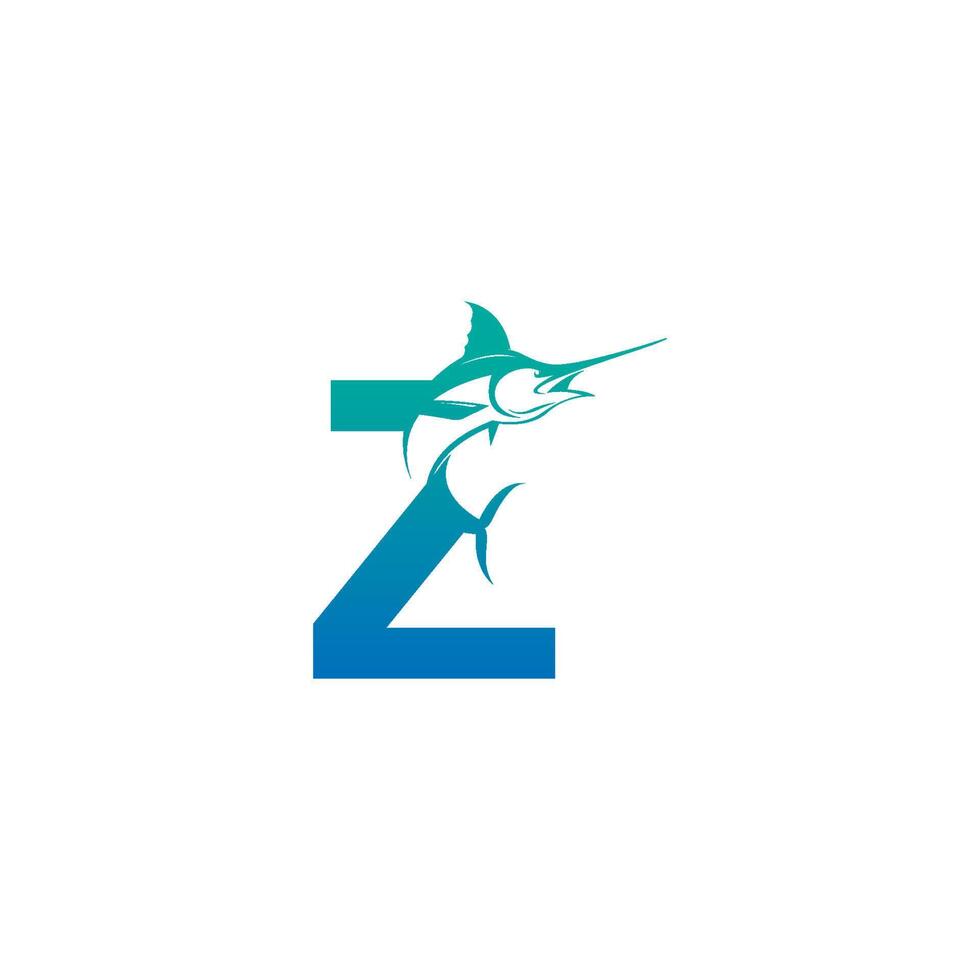 letter z logo icoon met vis ontwerp symbool sjabloon vector