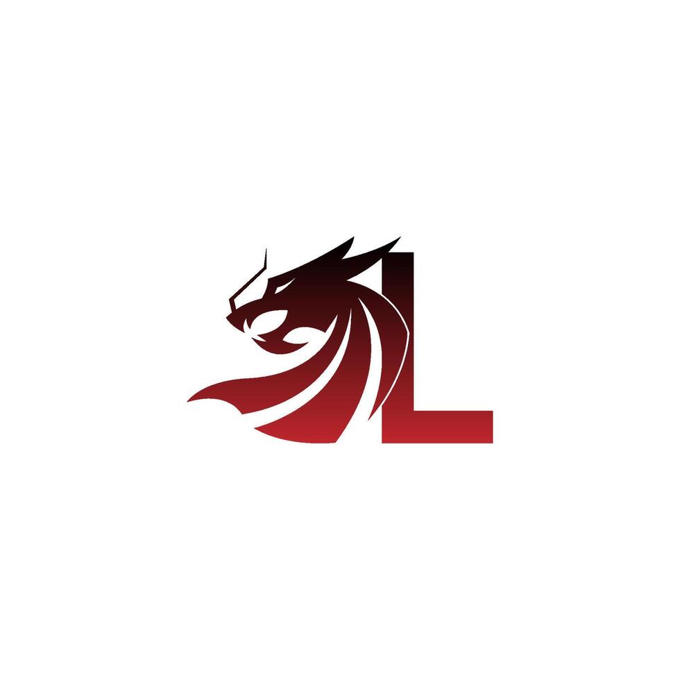 letter l logo icoon met draak ontwerp vector